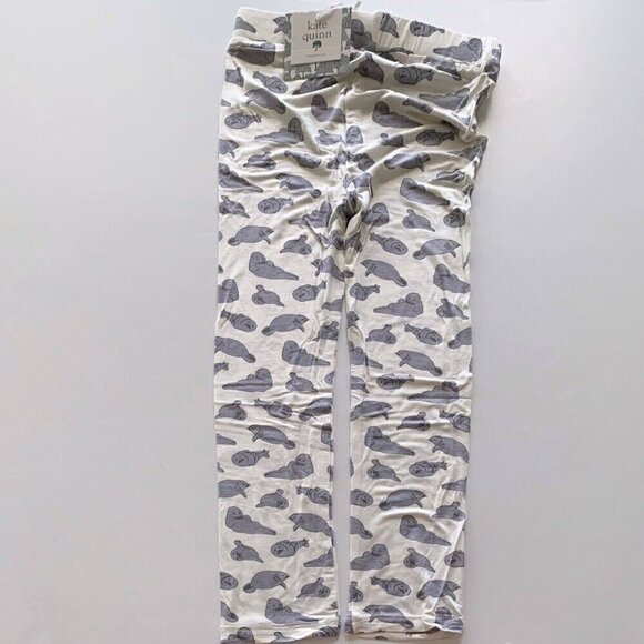 Kate Quinn Organics Gray Seals Bamboo Leggings 6 Years - Picture 2 of 7
